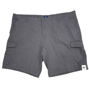 Men's Shorts George Charcoal Sky Gray At The Knee 10" Inseam Cargo Size 46 NEW